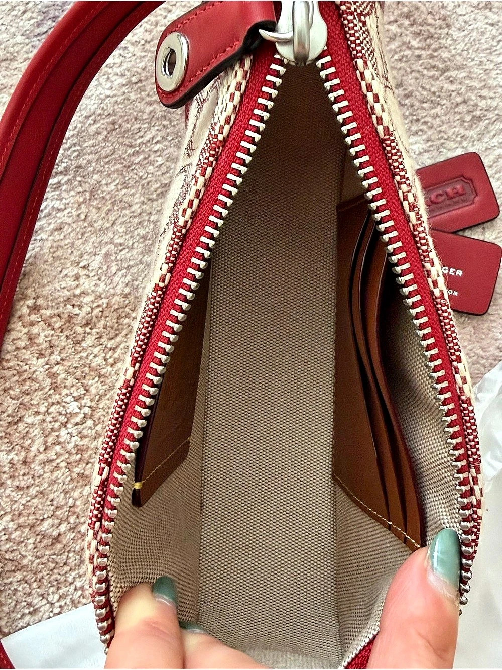 Coach The Swinger Bag Limited Re-Edition 1987 Red & White Like New - Picture 2 of 8